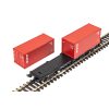 PIKO 47727 – Wagon kontenerowy DR z 2 kontenerami DSR, Epoka IV (TT, 1:120)